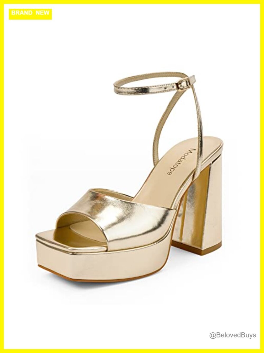 Platform Heels Chunky Block Open Toe Ankle Strap Pumps Faux Leather Sandals